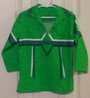 Child's 5 Yellow & White Ric Rac on Green Marble Cotton