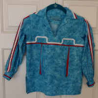 Child's 7 Turquoise & Dragaonflies w/ White & Red Ribbons & Fringe Front