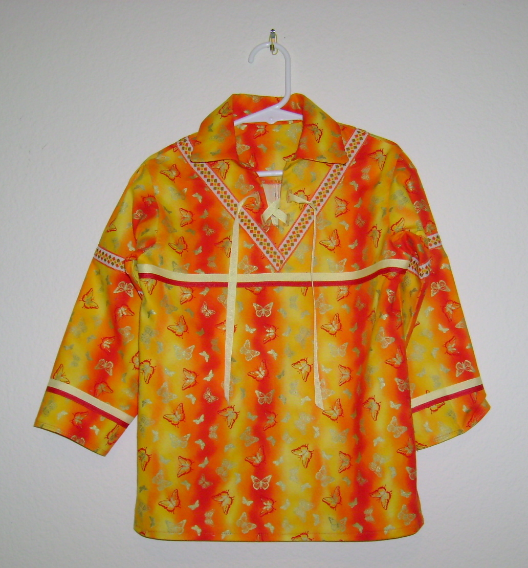 Child's Size 3 - Butterflies, Yellow & Orange