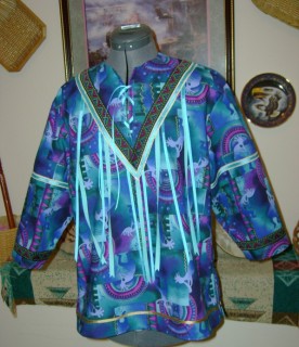 Adult Blue Kokopellii Jewel Tone w/ Metallic Gold