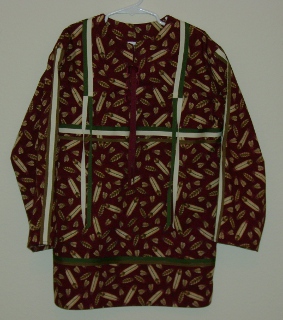 Childs Size 10/12 Tan Feathers on Maroon