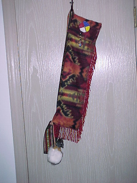 Blanket Fleece - Shoulder Strap - Hand-Beaded Medicine Wheel