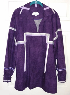 Deep Purple Marble w/White & Lilac Ribbons