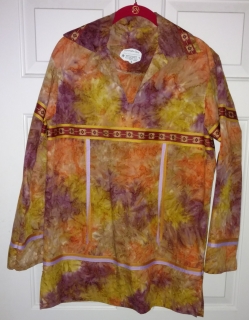 Verigated Leaves w/Native Style Ribbons & Fringe - Front