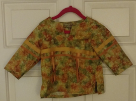 Toddler 1T Green & Orange Marble w/Ferns