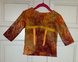 Toddler T Brown & Orange Marble w/Gold Ribbon